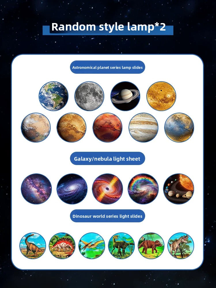 Starry Sky Projector Lamp – Galaxy, Planets & Dinosaur Slides
