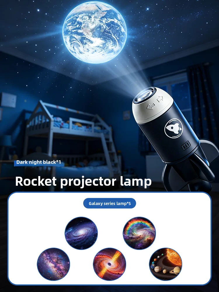 Starry Sky Projector Lamp – Galaxy, Planets & Dinosaur Slides